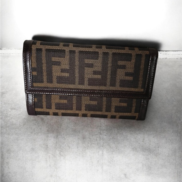 Fendi Handbags - Authentic Fendi Zucca Print FF
Trifold Compact Wallet Vintage